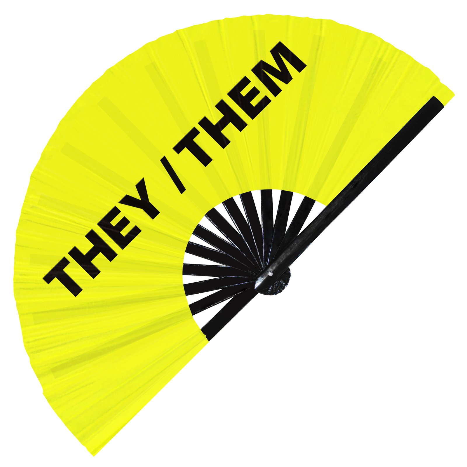 They - Them Prounouns - Clack Folding Rave & Festival Hand Fan - Image 2