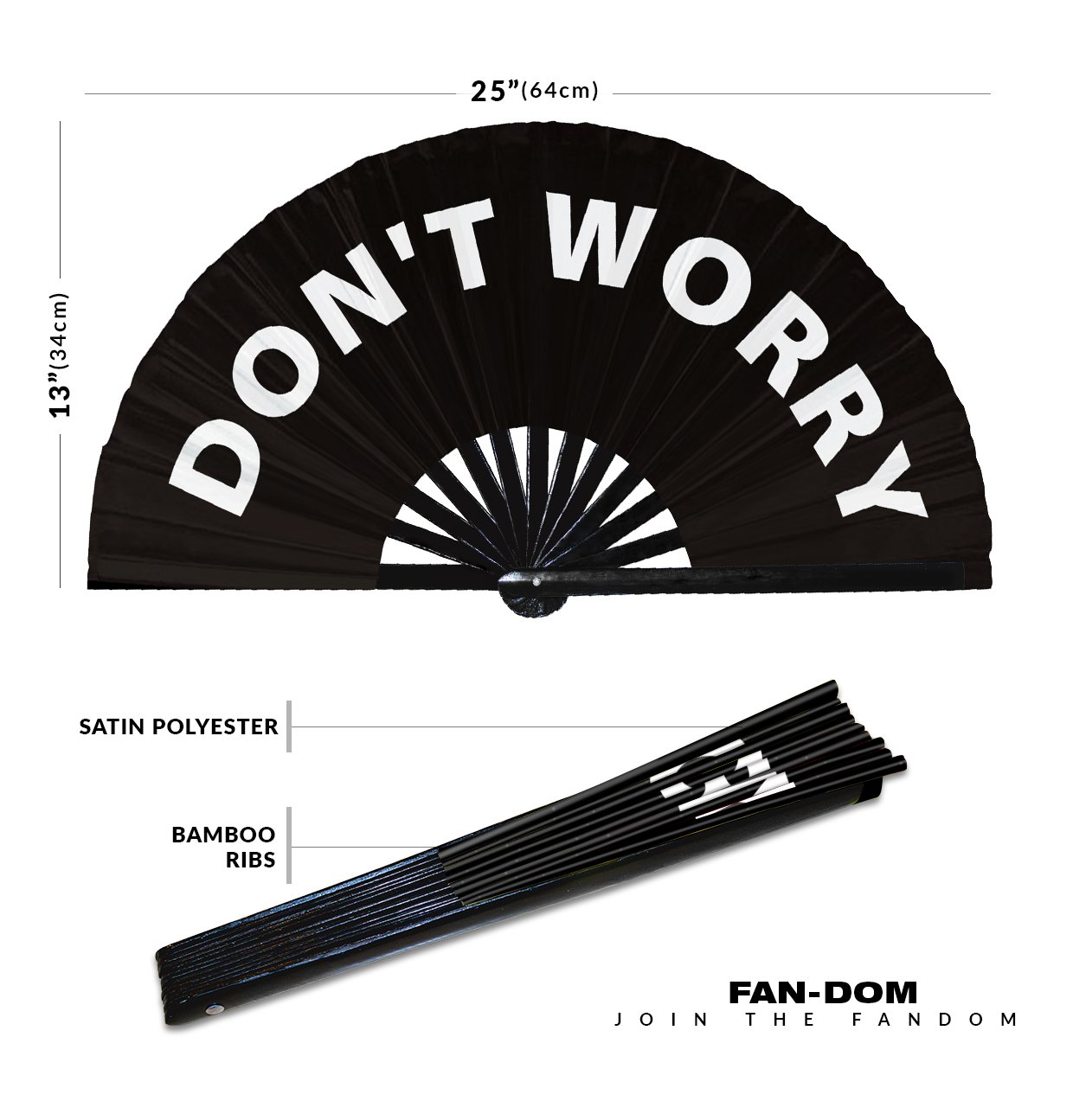 Don't Worry - Clack Folding Rave & Festival Hand Fan - Image 10