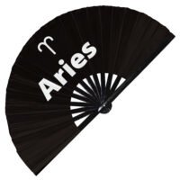 Aries Zodiac Sign - Clack Folding Rave & Festival Hand Fan