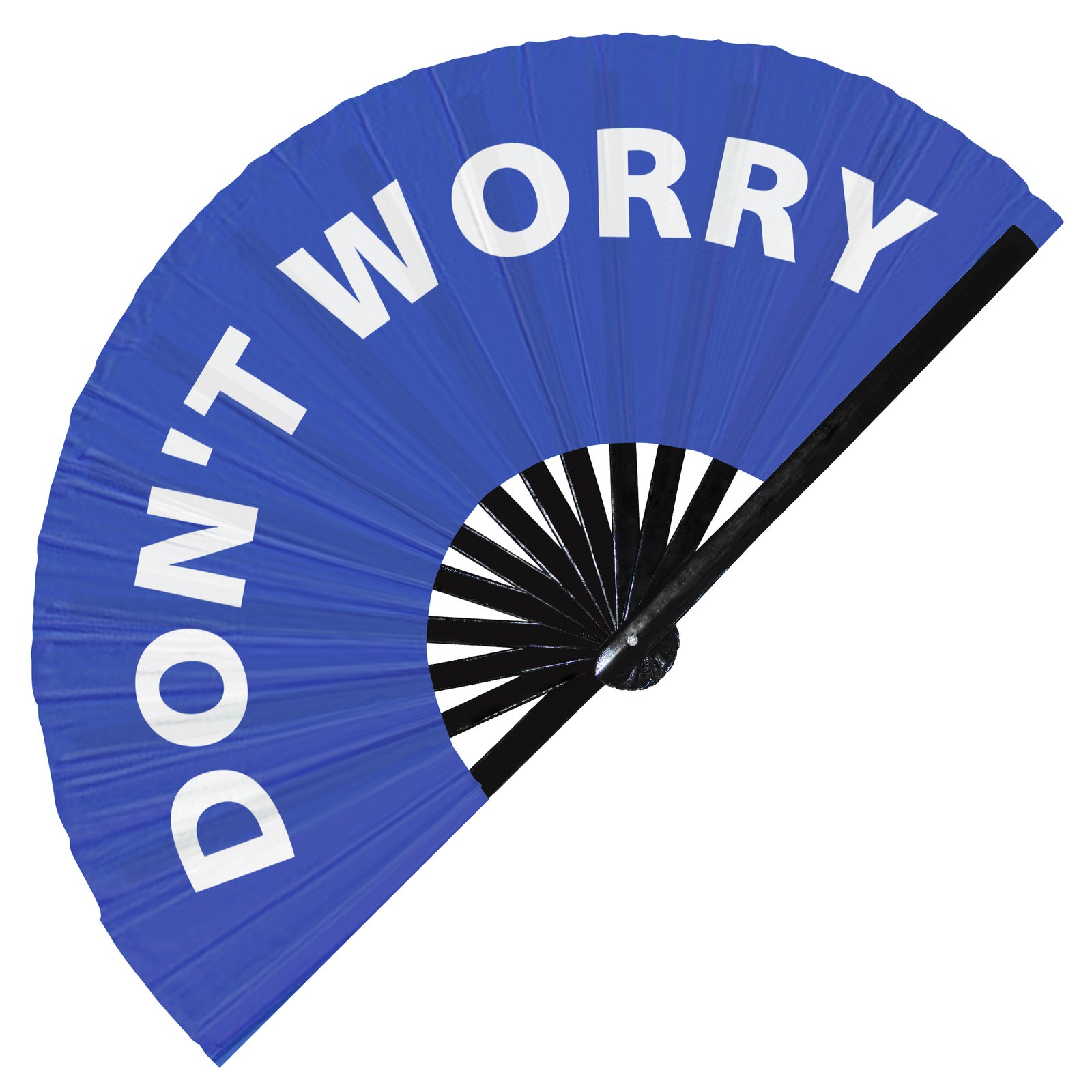 Don't Worry - Clack Folding Rave & Festival Hand Fan - Image 3