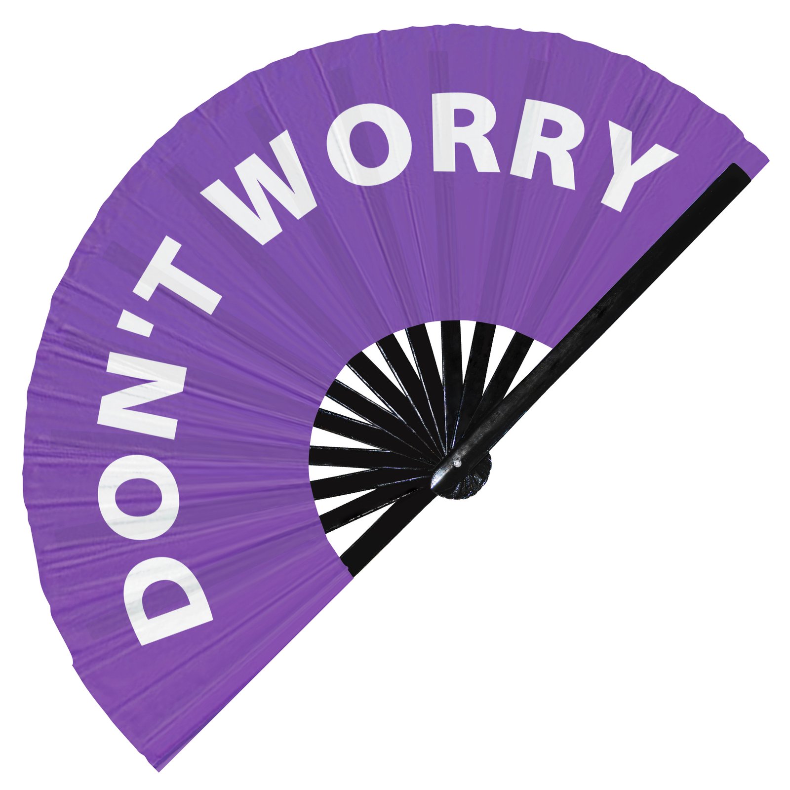 Don't Worry - Clack Folding Rave & Festival Hand Fan - Image 6