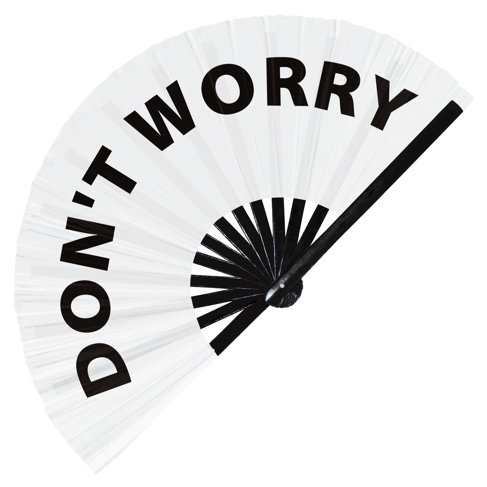 Don't Worry - Clack Folding Rave & Festival Hand Fan - Image 8