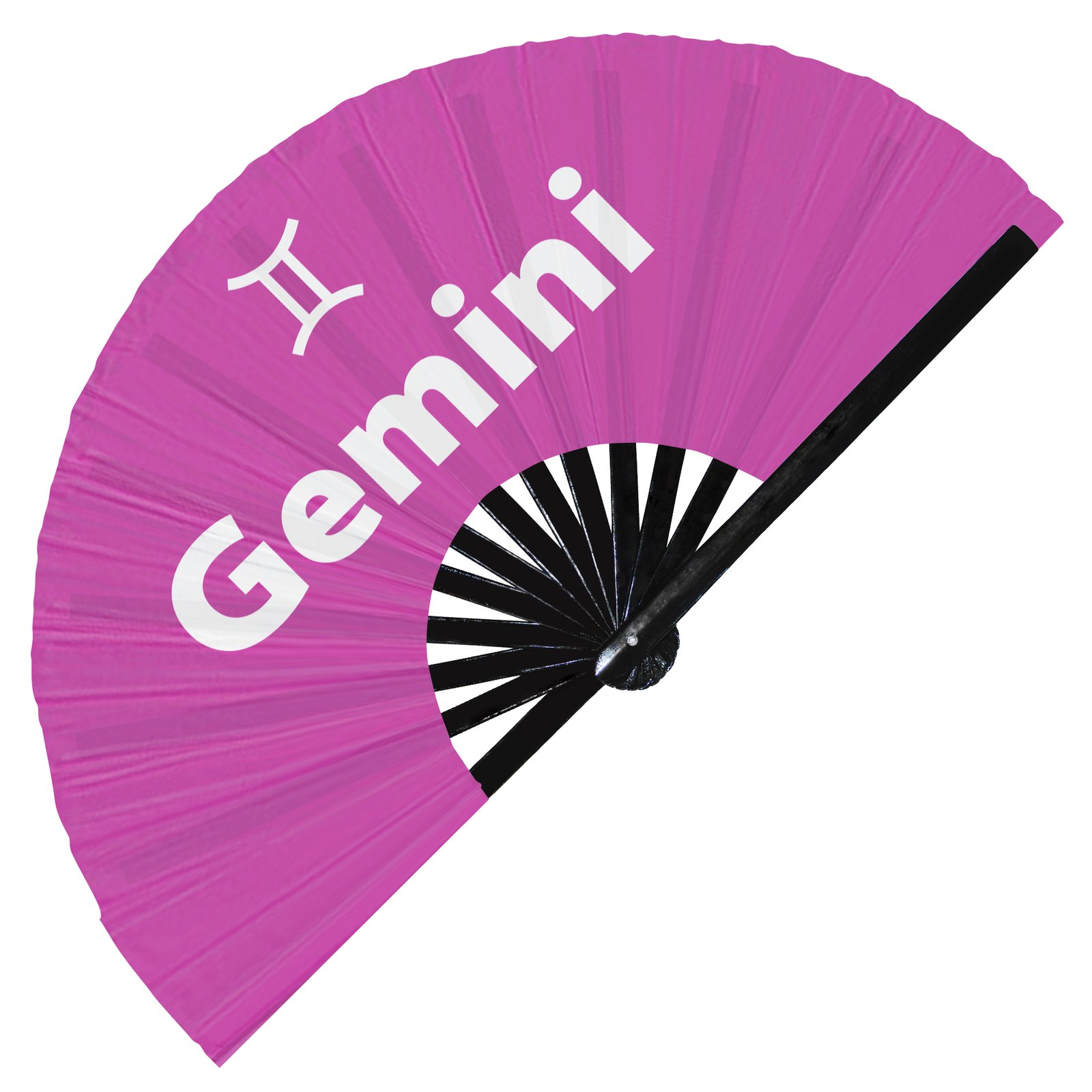 Gemini Zodiac Sign - Clack Folding Rave & Festival Hand Fan - Image 5