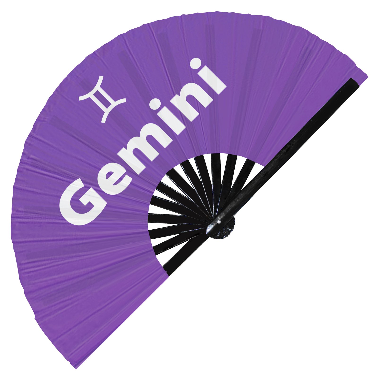 Gemini Zodiac Sign - Clack Folding Rave & Festival Hand Fan - Image 6