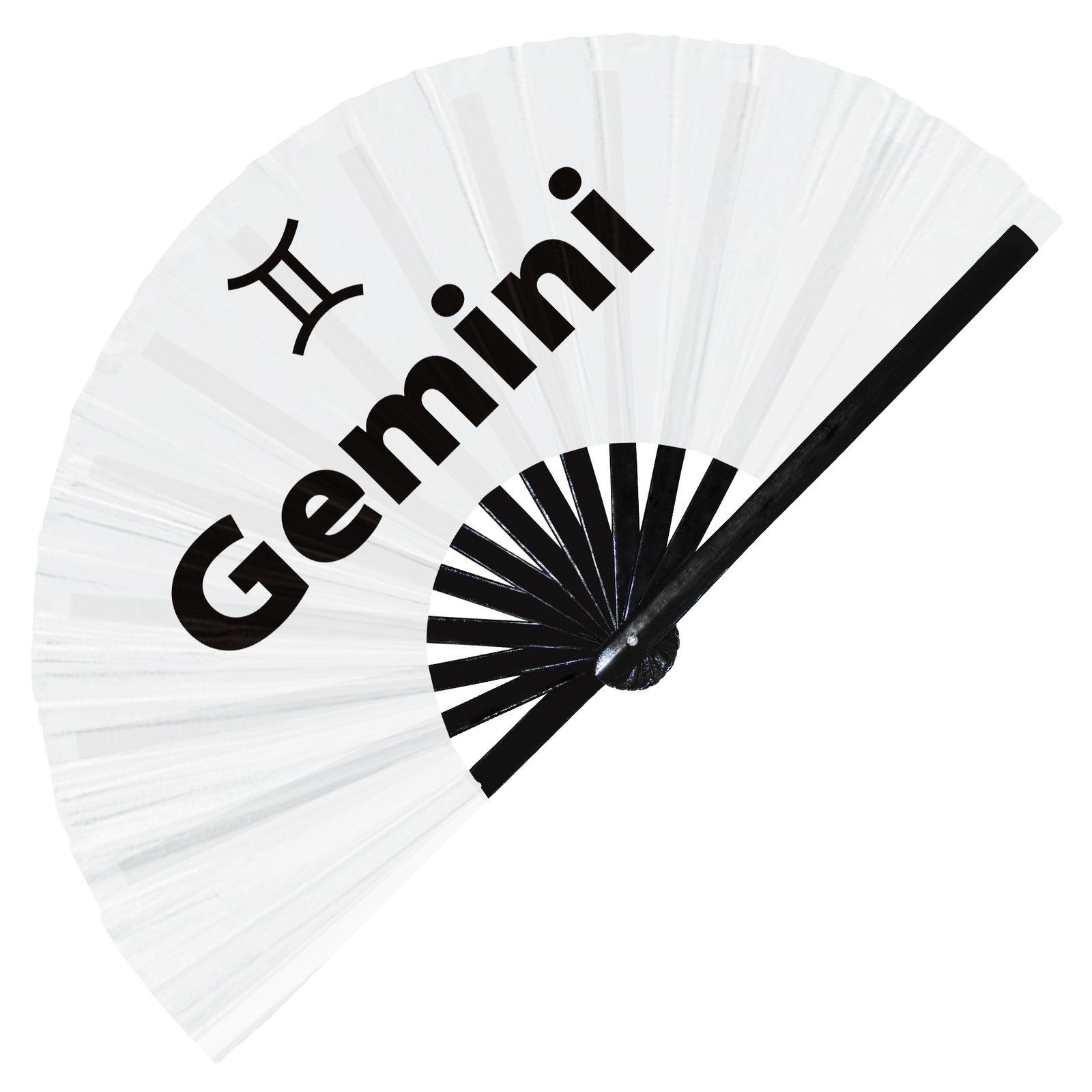 Gemini Zodiac Sign - Clack Folding Rave & Festival Hand Fan - Image 8