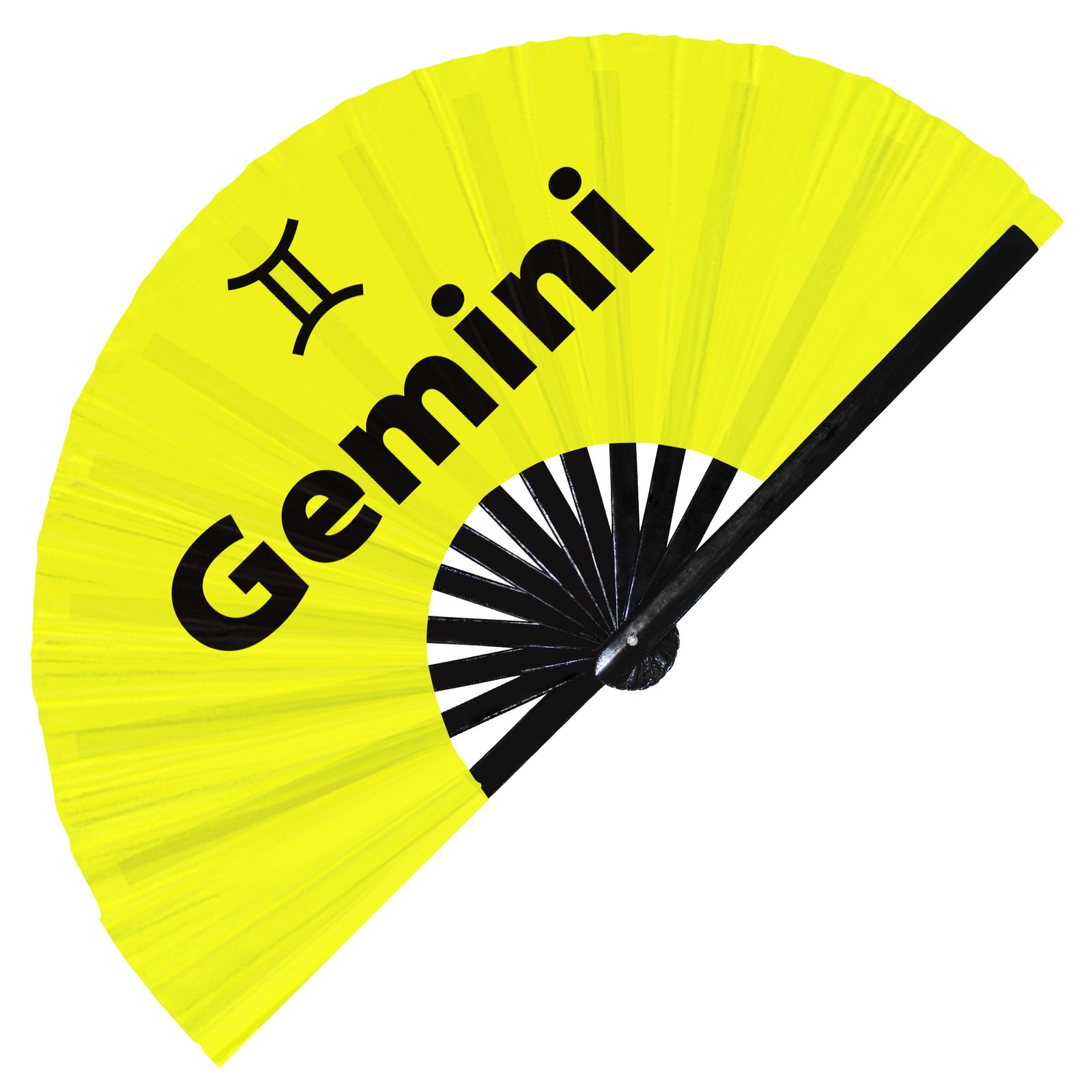Gemini Zodiac Sign - Clack Folding Rave & Festival Hand Fan - Image 9