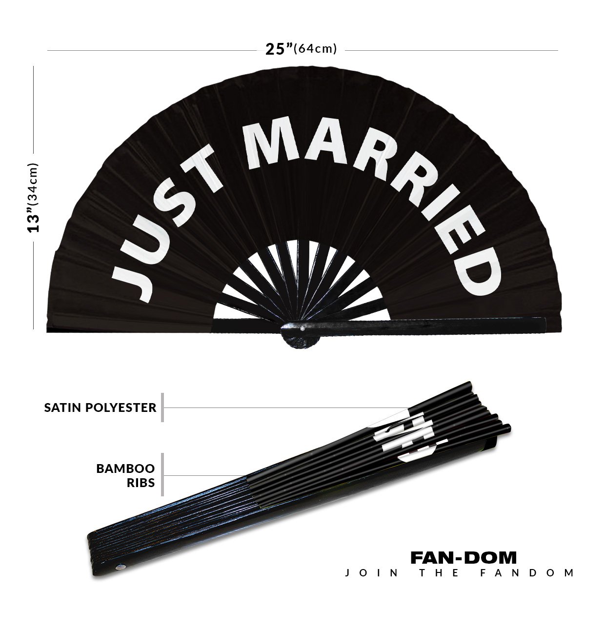 Just Married - Clack Folding Rave & Festival Hand Fan - Image 10