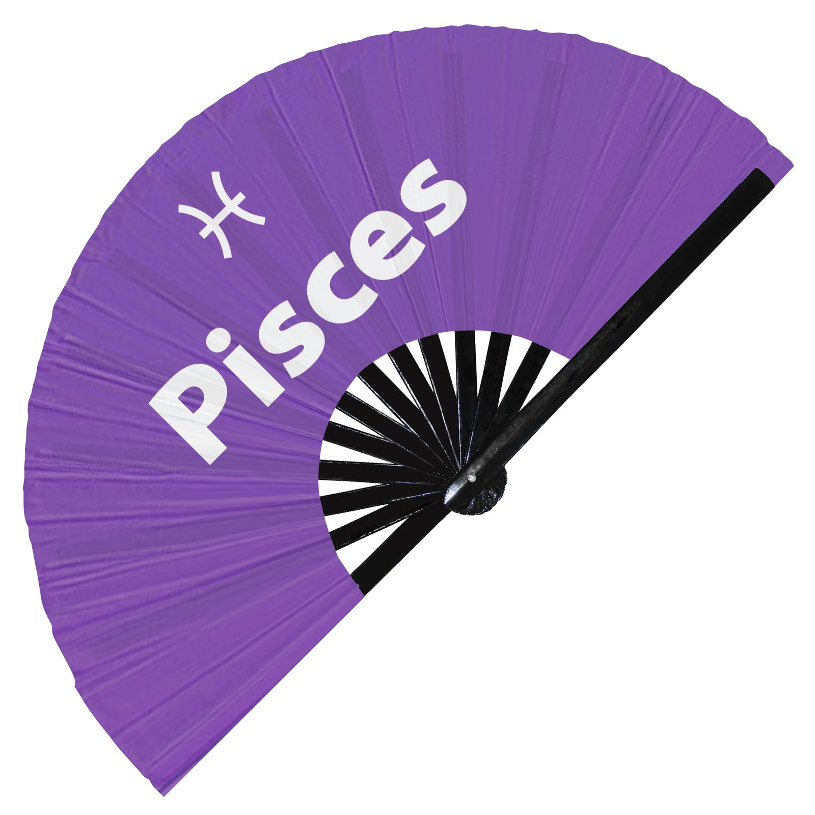 Pisces Zodiac Sign - Clack Folding Rave & Festival Hand Fan - Image 6