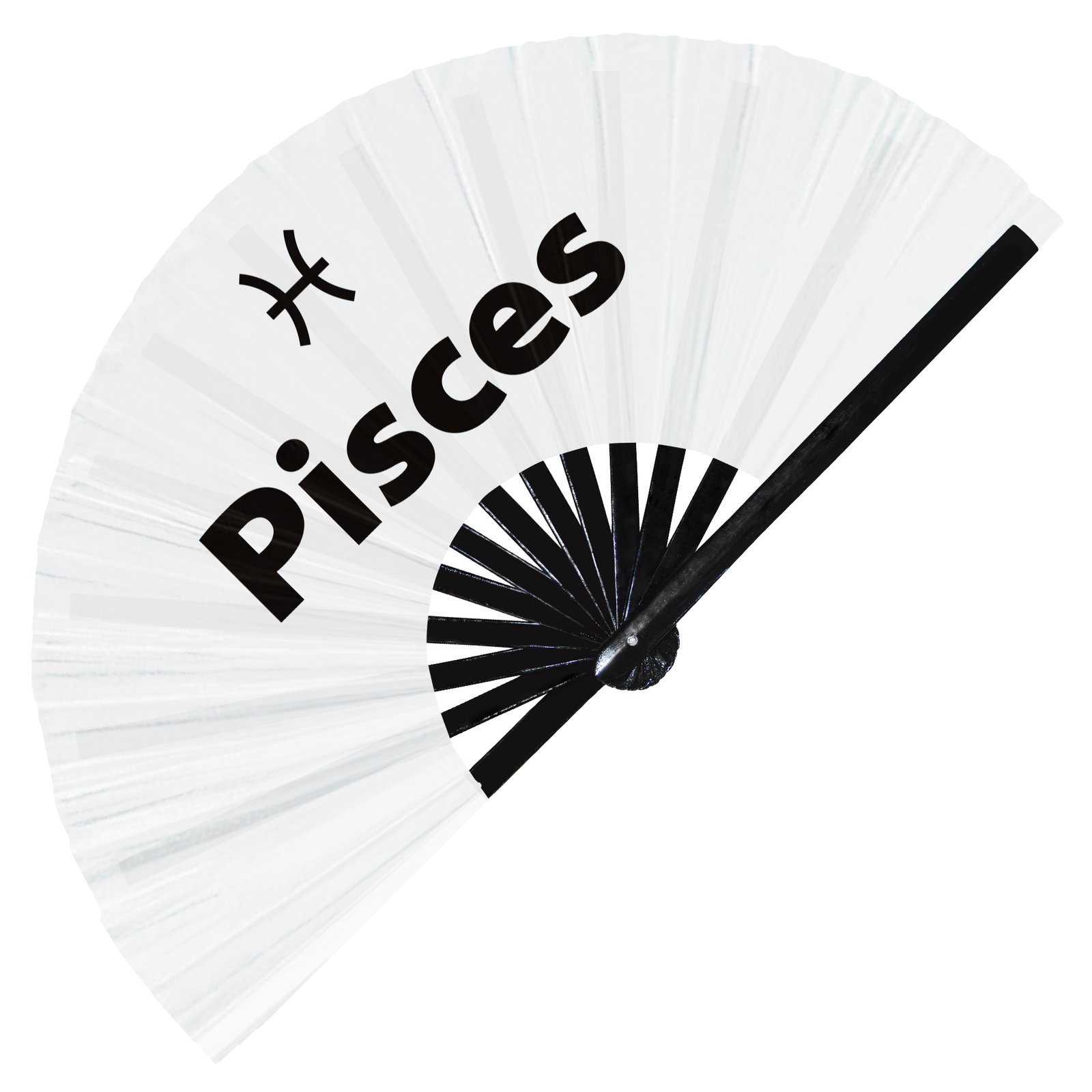 Pisces Zodiac Sign - Clack Folding Rave & Festival Hand Fan - Image 8
