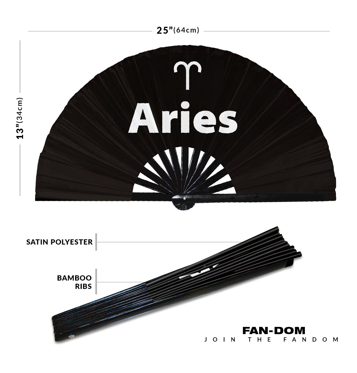 Aries Zodiac Sign - Clack Folding Rave & Festival Hand Fan - Image 10