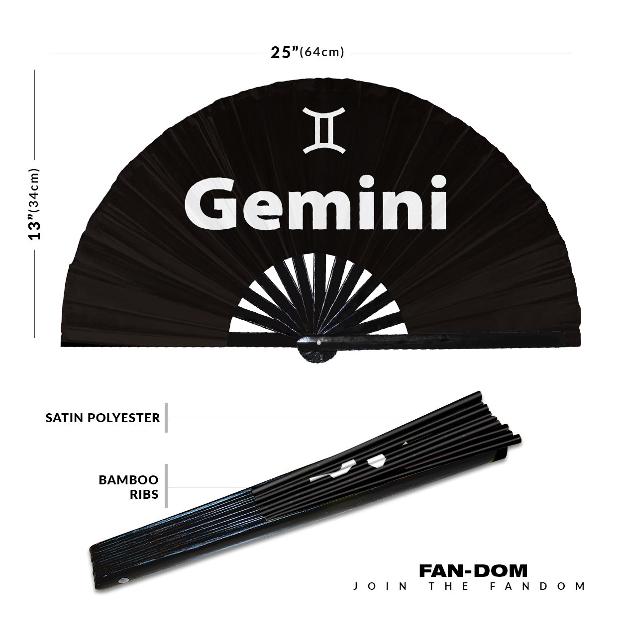 Gemini Zodiac Sign - Clack Folding Rave & Festival Hand Fan - Image 10