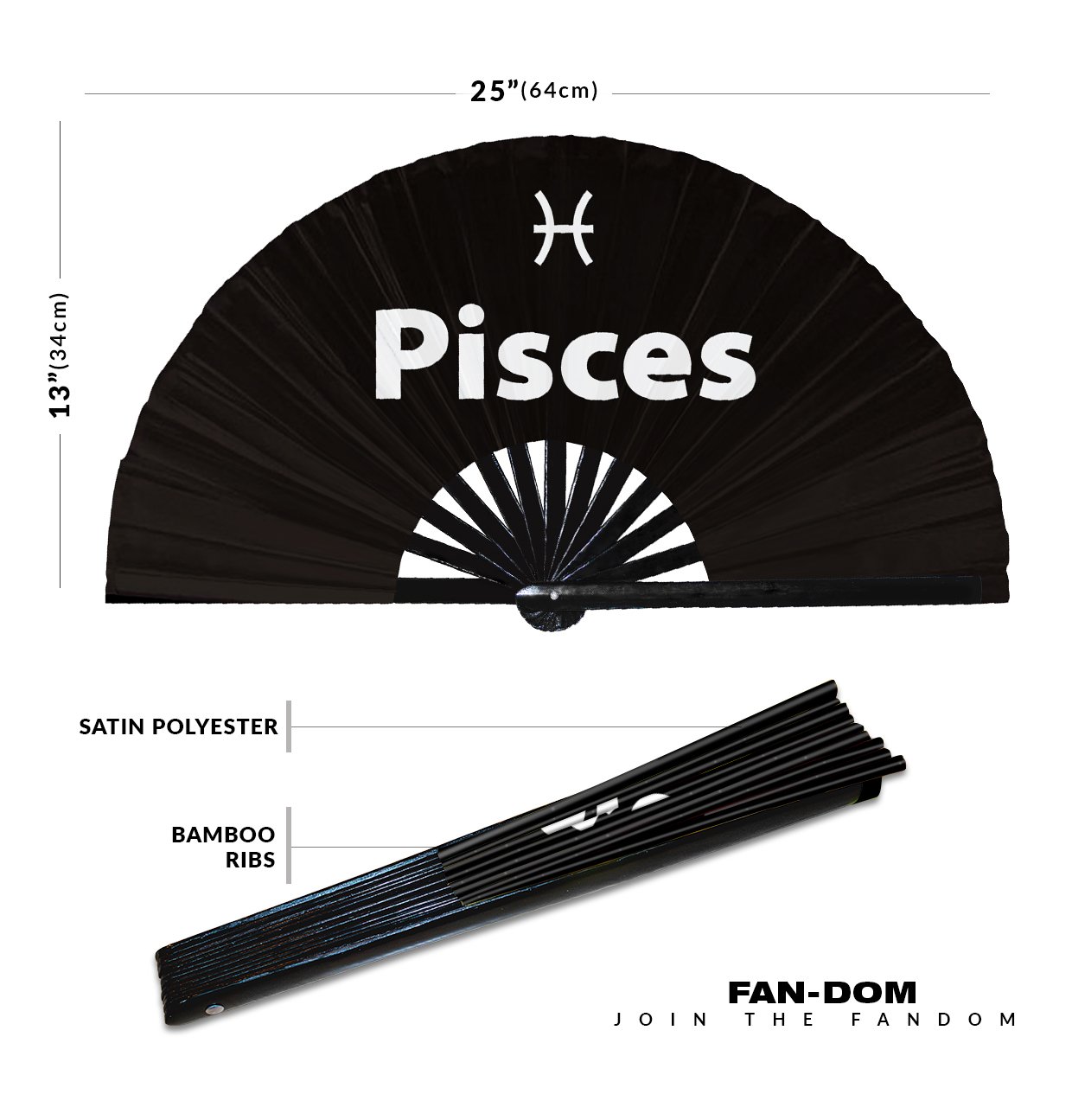 Pisces Zodiac Sign - Clack Folding Rave & Festival Hand Fan - Image 10