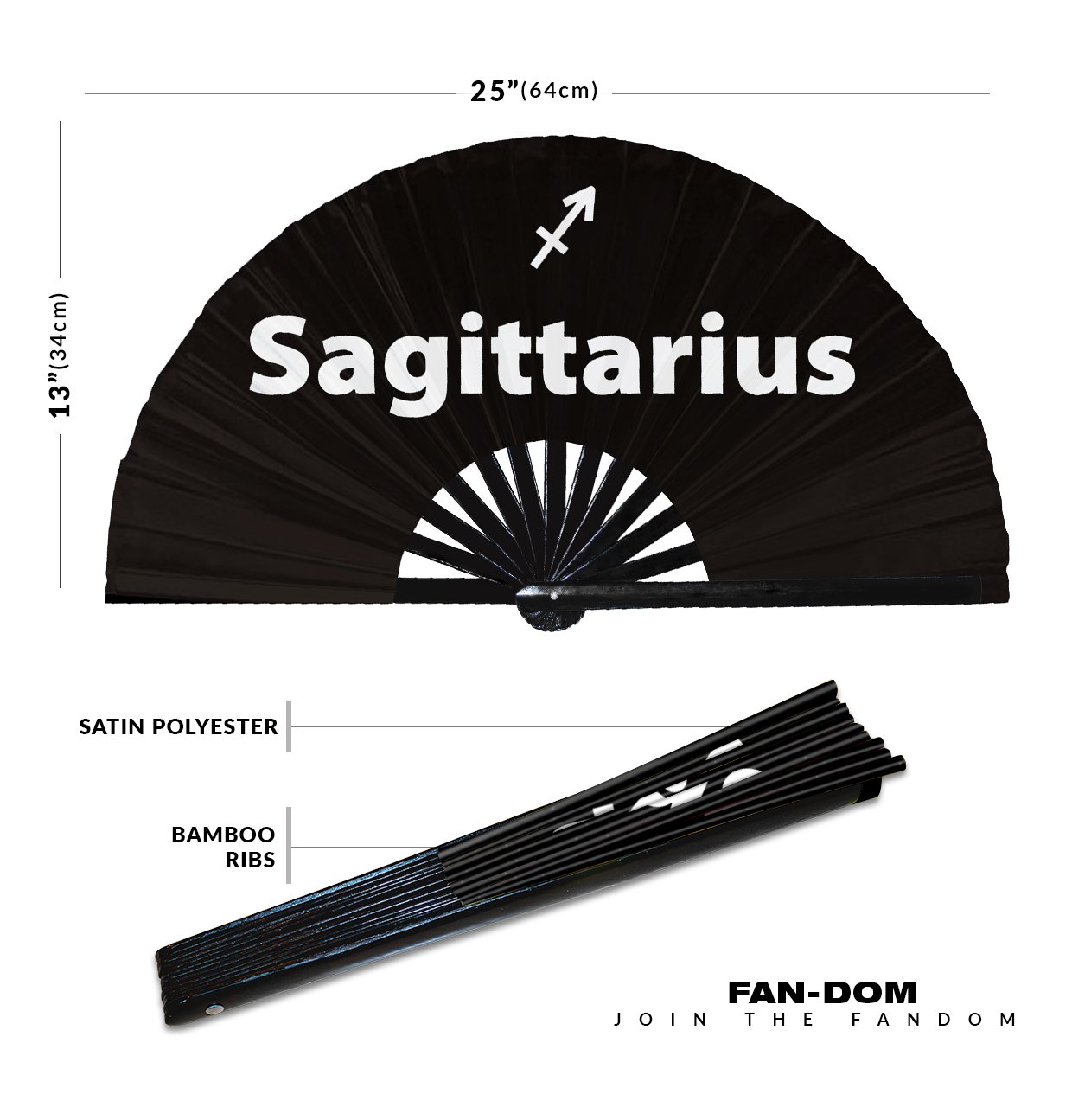 Sagittarius Zodiac Sign - Clack Folding Rave & Festival Hand Fan - Image 10