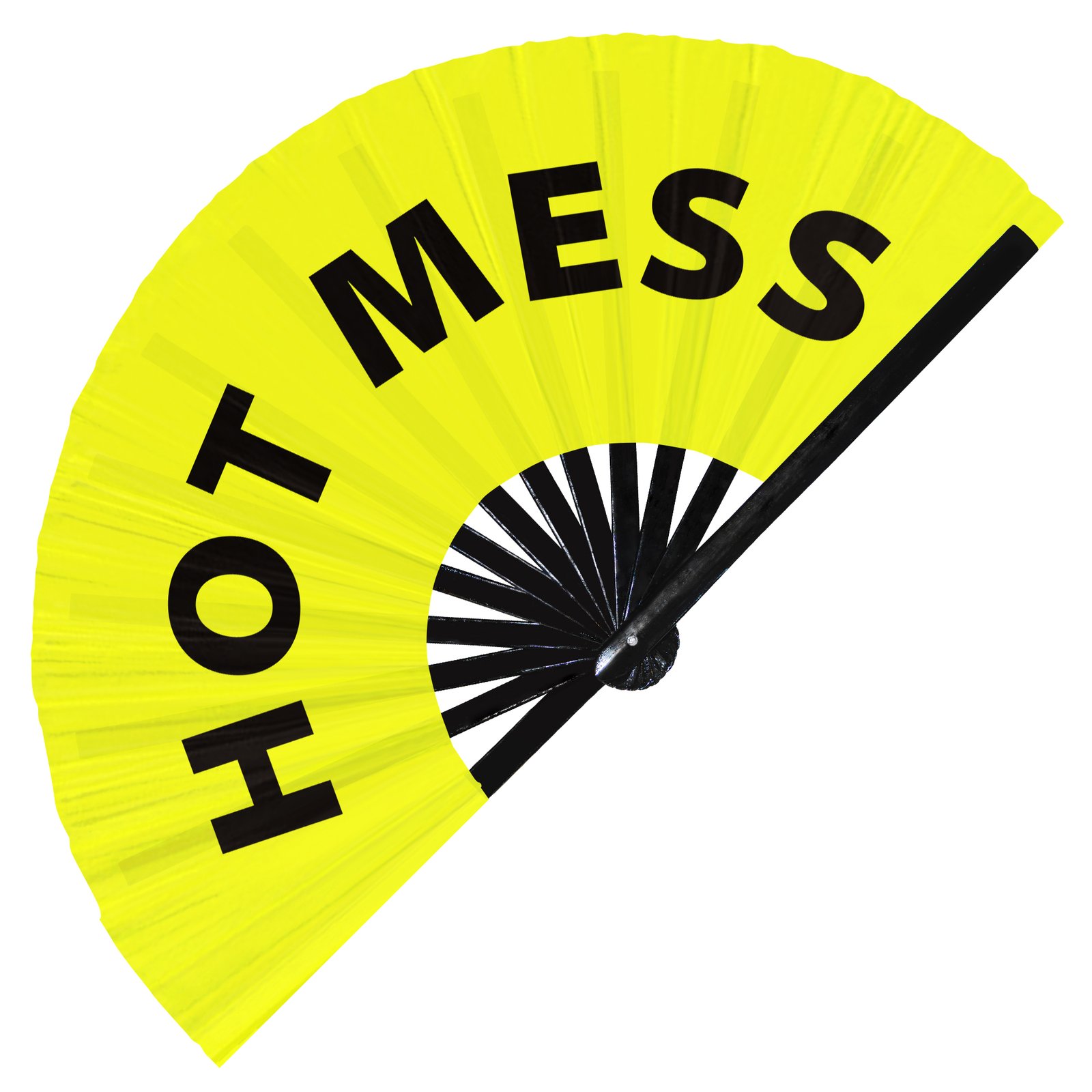 Hot mess - Clack Folding Rave & Festival Hand Fan - Image 2
